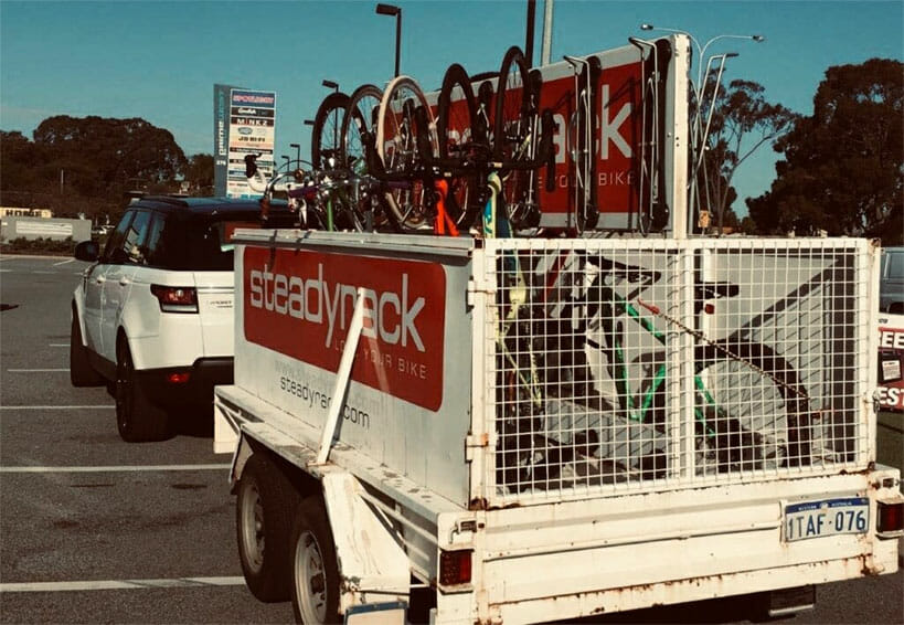 Steadyracks mounted in a trailer