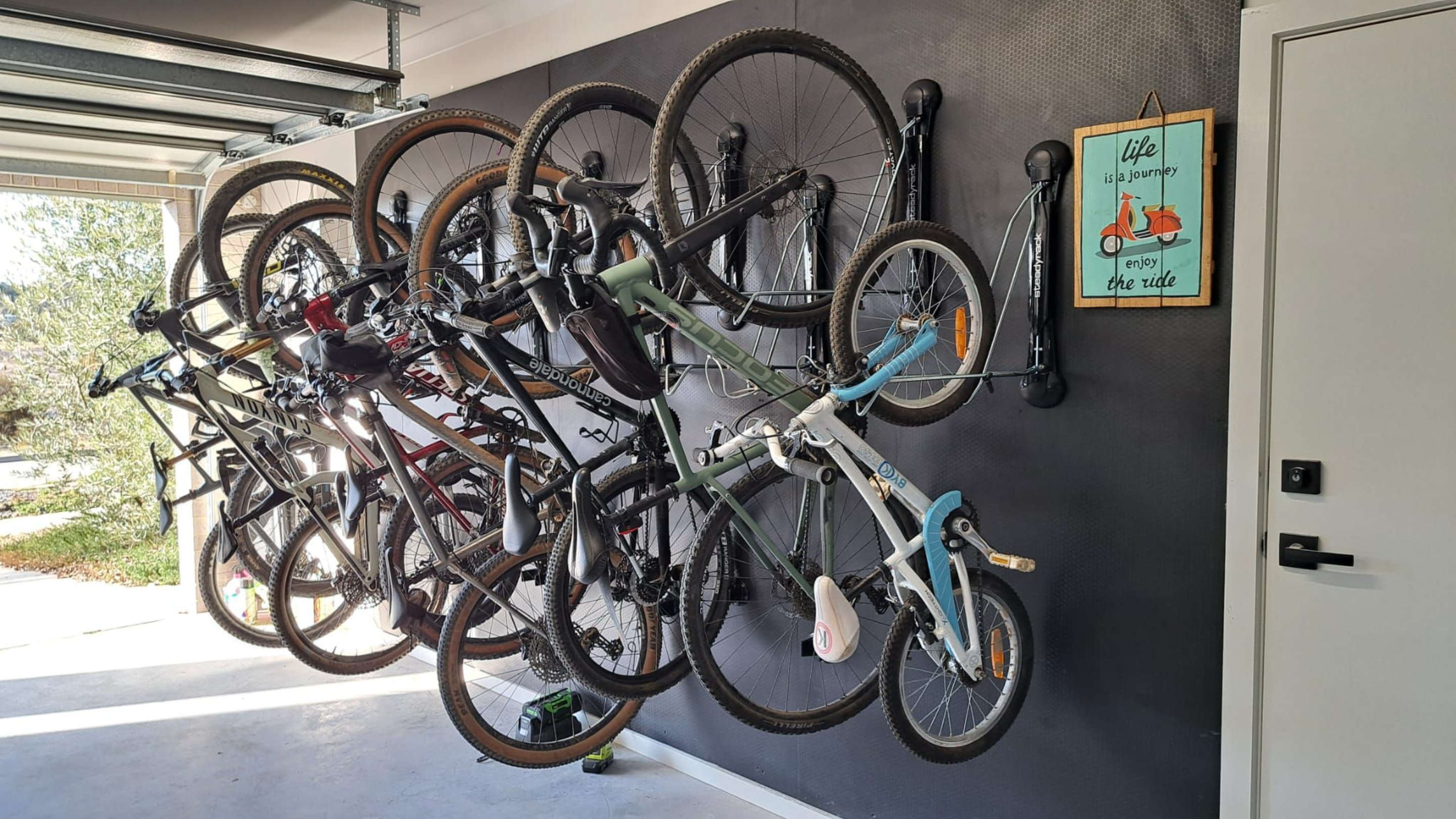 bike rack bracket placement level wall